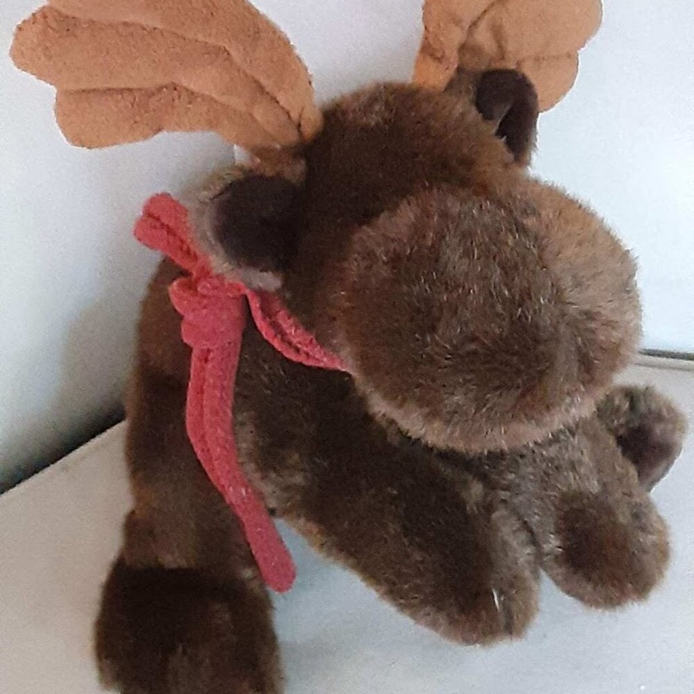 Russ GUSTO Plush Stuffed Christmas Moose with Scarf